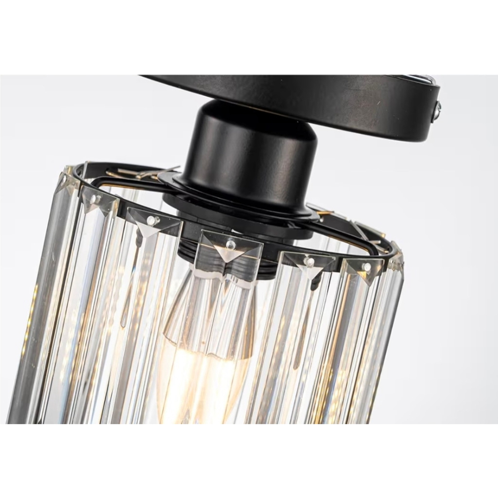 LightCrystal Glass Ceiling Light, 5.1 inch Flush Mount Light for Bedroom Hallway - Picture 2 of 5